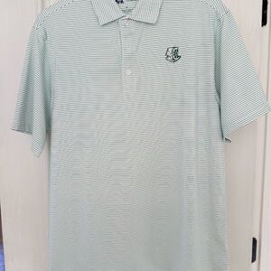 Onward Reserve Striped Polo Shirt - Green and White Stripes